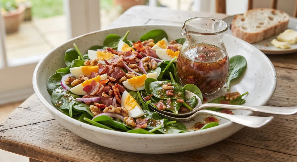 Spinach Salad with Warm Bacon Dressing