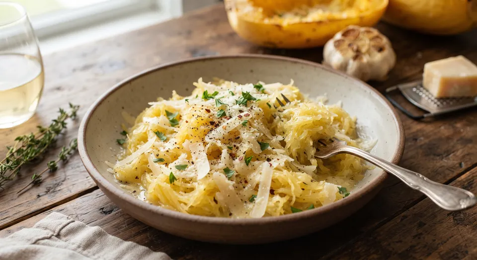 Garlic Parmesan Spaghetti Squash