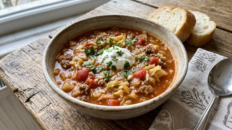 Unstuffed Cabbage Roll Soup